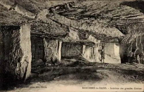 Ak Meschers les Bains Charente Maritime, Interieur des grandes Grottes
