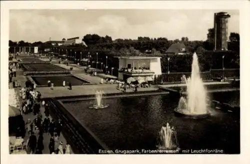 Ak Essen im Ruhrgebiet, Grugapark, Farbenterrassen, Leuchtfontäne