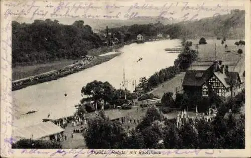 Ak Bredeney Essen im Ruhrgebiet, Villa Hügel, Ruhrtal, Bootshaus