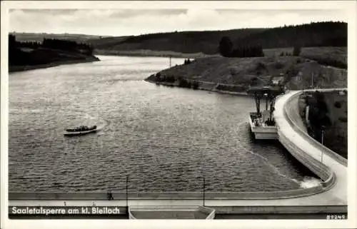 Ak Saalburg Ebersdorf in Thüringen, Saaletalsperre am kleinen Bleiloch