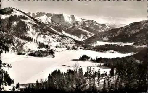 Ak Spitzingsee Schliersee in Oberbayern, Panorama, Sonnenwendjoch