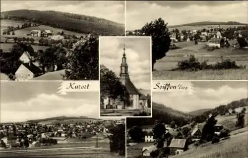 Ak Seiffen im Erzgebirge, Teilansichten, Kirche