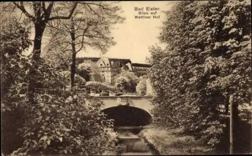 Ak Bad Elster im Vogtland, Wettiner Hof, Brücke