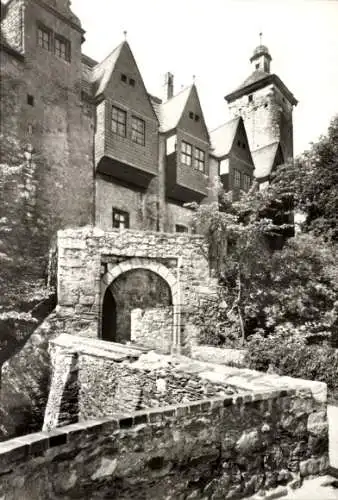 Ak Ranis in Thüringen, Burg, Museum, HO-Gaststätte, Vorburg