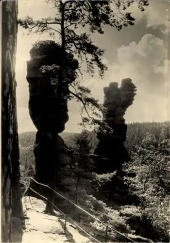 Ak Bielatal Sächsische Schweiz, Herkules-Säulen