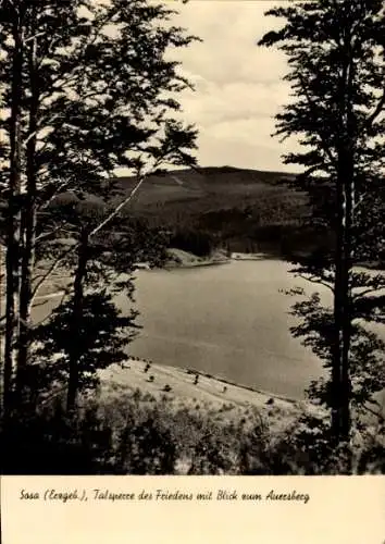 Ak Sosa Eibenstock im Erzgebirge, Blick vom Auersberg, Talsperre