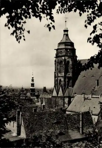 Ak Pirna an der Elbe, Rathaus, Marienkirche