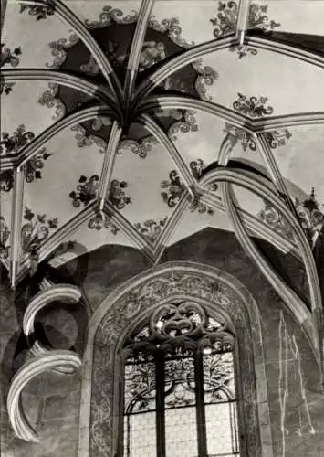 Ak Pirna an der Elbe, Marienkirche, Innenansicht, Sterngewölbe, Hobelspanrippe