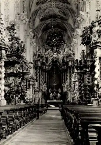 Ak Neuzelle in Brandenburg, Katholische Kirche, Innenansicht