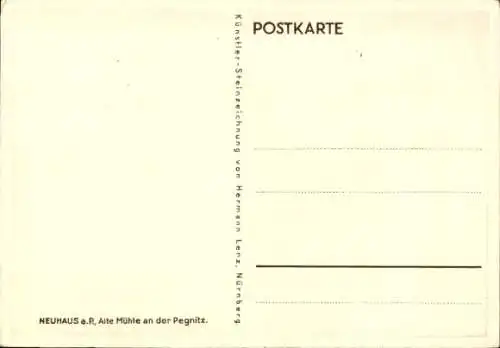 Künstler Ak Neuhaus an der Pegnitz Mittelfranken, alte Mühle