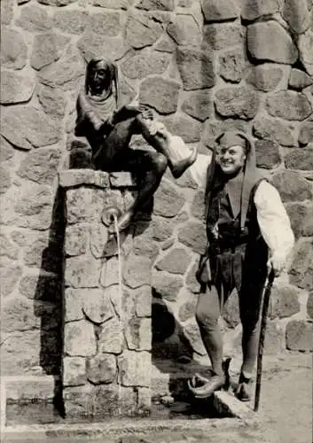 Ak Mölln im Herzogtum Lauenburg, Till Eulenspiegel-Brunnen