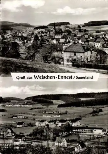 Ak Welschen Ennest Kirchhundem im Sauerland, Panorama, Pension Heidhof, Ferienhaus St. Marien