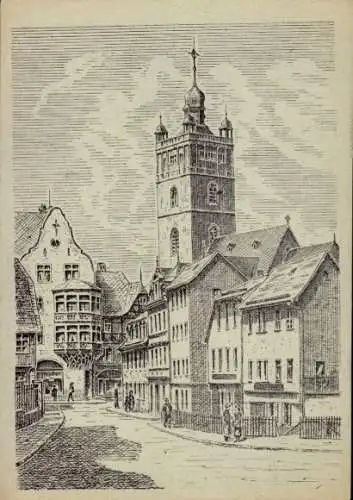 Ak Darmstadt in Hessen, Pädagogstraße, Stadtkirche