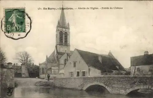 Ak Lignières Cher, en Berry, Abside de l'Eglise, Entree du Chateau