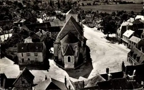 Ak Léré Cher, Kirche, Place, Vogelperspektive