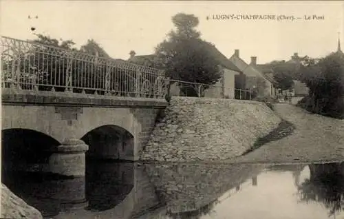 Ak Jussy Champagne Cher, Lugny, Brücke