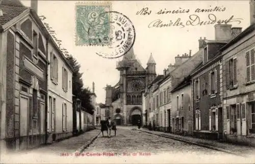 Ak Brie Comte Robert Seine et Marne, Rue de Melun