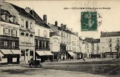 Ak Coulommiers Seine et Marne, Place du Marché