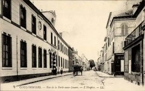 Ak Coulommiers Seine et Marne, Rue de la Ferté sous Jouare, Hospiz