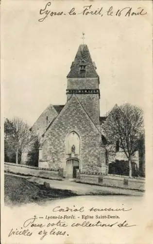 Ak Lyons la Forêt Eure, Kirche St. Denis