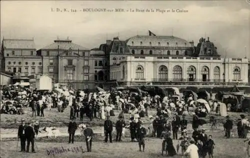 Ak Boulogne sur Mer Pas de Calais, Le Haut de la Plage, Casino