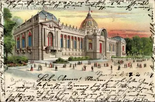 Litho Paris VIIIe Élysée, Expo 1900, Petit Palais auf den Champs-Élysées