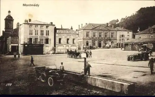 Ak Montmedy Lothringen Meuse, Epicerie Centrale, Zentraler Platz