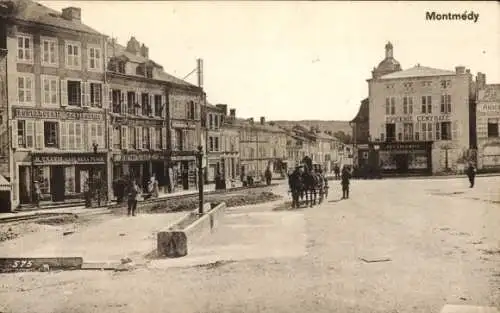 Ak Montmédy Lothringen Meuse, Marktplatz, Geschäfte