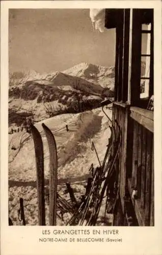 Ak Notre Dame de Bellecombe Savoie, Les Grangettes im Winter