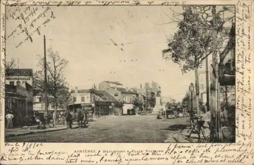 Ak Asnières-sur-Seine Hauts-de-Seine, Boulevard Place Voltaire