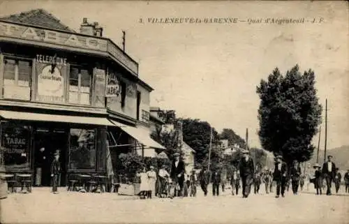 Ak Villeneuve La Garenne Hauts de Seine, Quai d’Argenteuil, Tabak