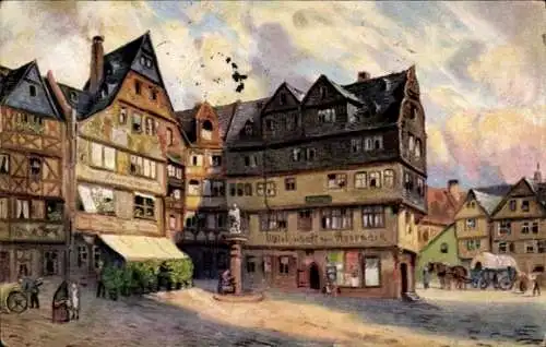 Künstler Ak Frankfurt am Main, Große Fischergasse