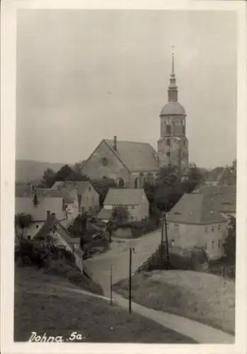 Foto Ak Dohna in Sachsen, Teilansicht, Kirche