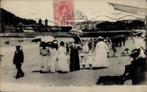 Ak Donostia San Sebastian Baskenland, Strandpartie