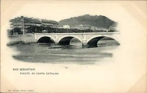 Ak Donostia San Sebastián Baskenland, Santa-Catalina-Brücke