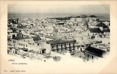 Ak Cádiz Andalusien, Gesamtansicht