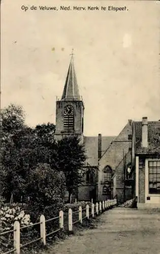 Ak Elspeet Gelderland, Op de Veluwe, Ned. Rev. Kirche