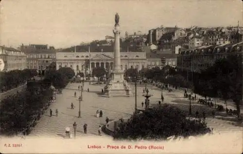 Ak Lisboa Lissabon Portugal, Praca de D Pedro