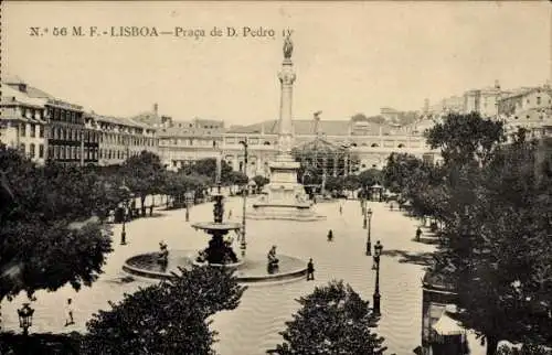 Ak Lisboa Lissabon Portugal, Praca de D. Pedro IV