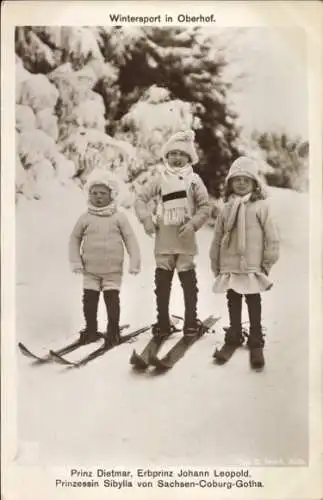 Ak Prinz Dietmar, Erbprinz Johann Leopold, Prinzessin Sibylla von Sachsen-Coburg-Gotha