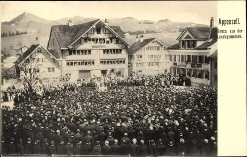 Ak Appenzell Stadt Kanton Innerrhoden, Gruß von der Landsgemeinde, Eidschwur