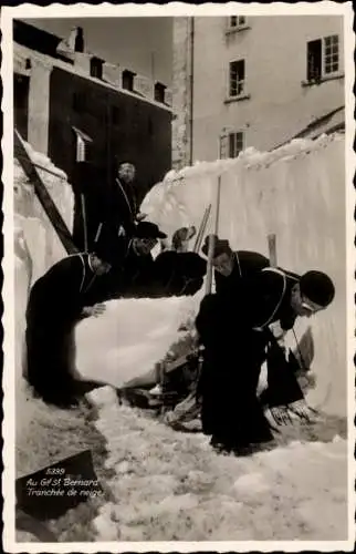 Ak Grand Saint-Bernard Kanton Wallis, Schneegraben