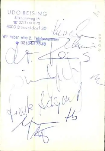 Ak Schauspieler und Sänger Udo Reising, Portrait mit Waschbrett-Orchester, Autogramm