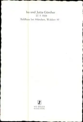 Sammelbild Schauspielerinnen Isa und Jutta Günther, Portrait