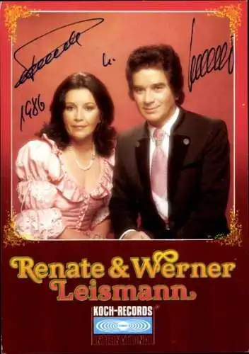 Ak Schauspieler und Sänger Renate und Werner Leismann, Portrait, Autogramm