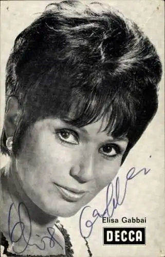 Ak Sängerin Elisa Gabbai, Portrait, Autogramm