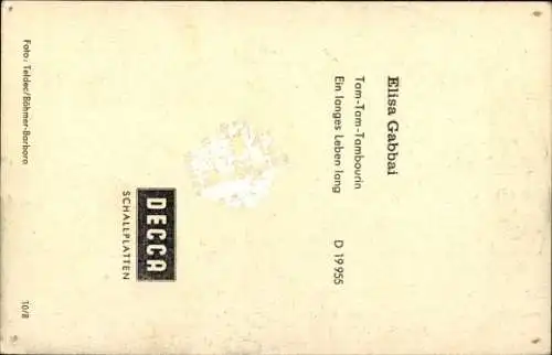 Ak Sängerin Elisa Gabbai, Portrait, Autogramm