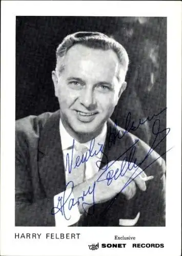 Ak Sänger Harry Felbert, Portrait, Zigarette, Autogramm