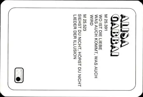 Ak Sängerin Alisa Gabbai, Portrait, Autogramm