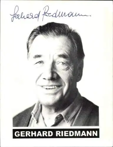 Ak Schauspieler Gerhard Riedmann, Portrait, Autogramm